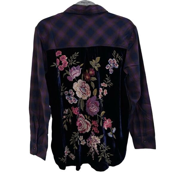 Johnny Was Contrast Back Shirt - Georgiana Tessa Plaid Medium - Picture 4 of 10